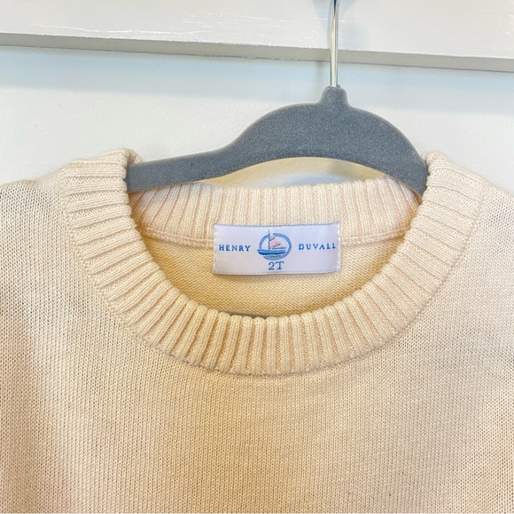 Henry Duvall Toddler Ivory Crewneck Sweater Size 2T 95% Cotton 5% Cashmere - Picture 3 of 7